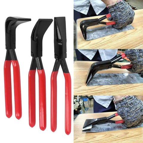 3 Piece Sheet Metal Bending Pliers Set With Straight 45 Degree And 90 Degree Jaws For Bending Edges In Vehicles HVAC Roofs Windows And Doors Heavy Duty Pro Grade Hand Seamers For Auto Body Fabrication 40mm Jaw Width
