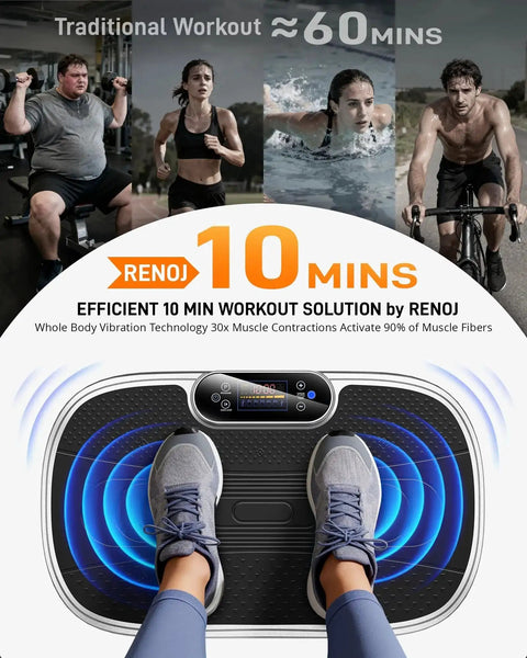 People exercising alongside a Vibration Plate Exercise Machine For Home Gym Full Body Workout With Loop Bands 330 Lbs Capacity