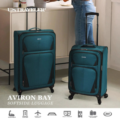 Aviron Bay Expandable Softside Luggage with Spinner Wheels Navy Large 31 Inch for Weeklong Trips in a home setting