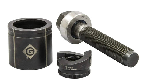1 Inch Slug-Buster Manual Knockout Set For 1 Inch Conduit, Replaces 7211BB-1 with knurled punch, laser markings, USA-made