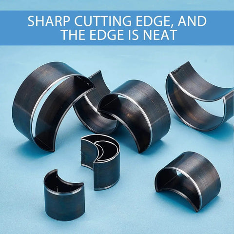 High Carbon Steel Leather Die Cutter Set For DIY Handmade Leather Crafting Hollow Punch Tool With Crescent Moon Dies