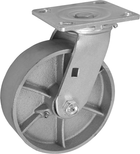 Heavy Duty 6 Inch By 2 Inch Steel Caster Wheels Set Of 4 With Swivel Top Plate 4 By 4.5 Inches Load Capacity 4800 Lbs Per Set Industrial Casters