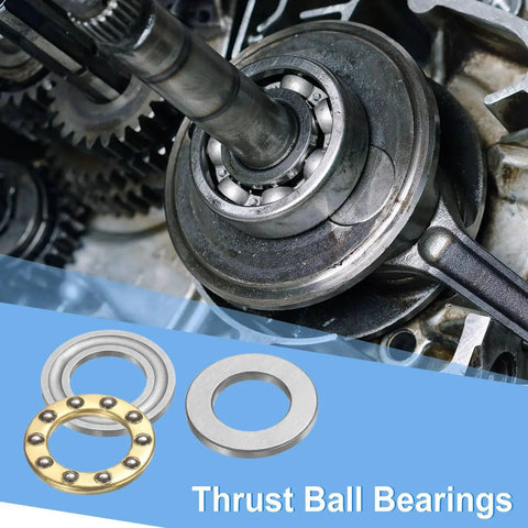 Miniature Thrust Ball Bearing Set 8mm Bore 14mm Outer 4mm Width With Washers Chrome Steel Single Direction For Conveyor Systems