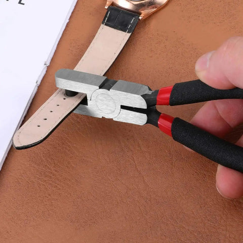 Using 2.0mm Shoe Strap Hole Puncher For Watch Bands Leather Belts Fabric Jewelry Tags And Earring Cards on a leather watch strap