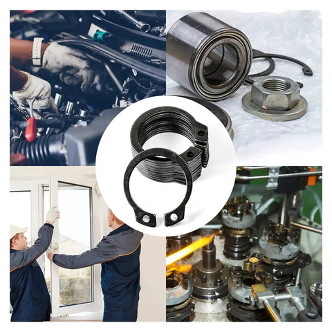 Snap Ring Kit 145Pcs External Retaining Rings 15-28mm Carbon Steel Circlips Set For Grooved Shafts Studs And Other Moving Parts