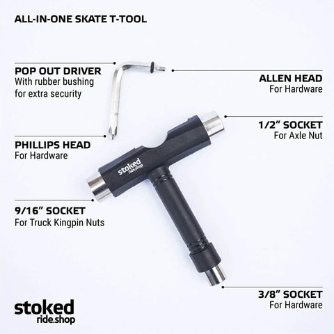 All-in-one skate T-tool for Reds Bearings 8 Pack For Skateboards Longboards Scooters And Spinners With Included Tool