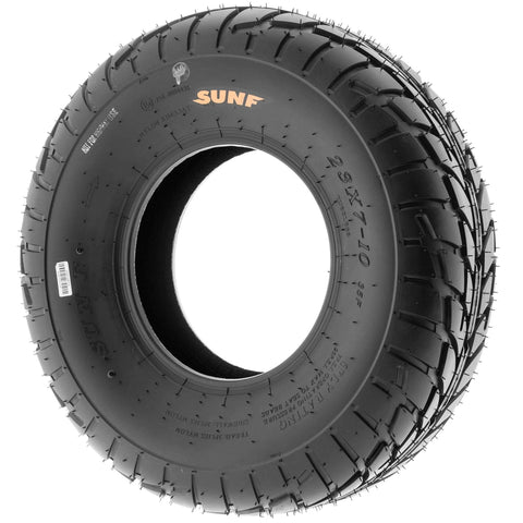 Close-up of the Versatile All Terrain ATV UTV Tire Set Of 2 6 Ply Tubeless A021 14570-6 On 6 Inch Rims for trail use