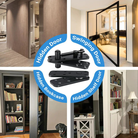 Beefy Hidden Door Hinge Pivot Kit 570 Lbs Heavy Duty Invisible Door Hardware for Secret Rooms and Concealed Bookcases