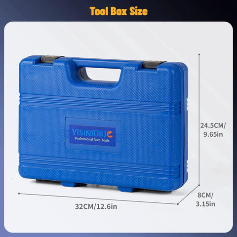 Blue carrying case for Universal Wheel Hub Removal Tool Set And Bearing Puller, dimensions 32cm x 24.5cm x 8cm