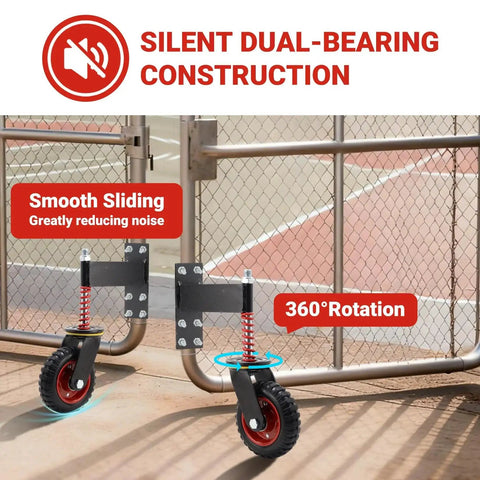6 Inch Heavy Duty Gate Wheel With 500 Lbs Capacity For Metal Tube And Wooden Gates 360 Degree Swivel Spring Loaded