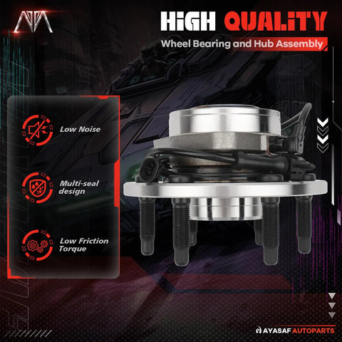 Front view of Front Wheel Hub Bearing Assembly 515054 Fits Chevy Silverado 1500 Tahoe Suburban Yukon Escalade Express 1500 2500 2000s 2WD Only Beefed Up Premium OEM Replacement showing design features