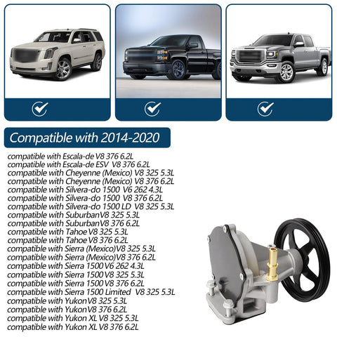 B.ZSSY vacuum pump for 2014-2020 GM SUVs: Suburban, Tahoe, Yukon XL, Sierra 1500, with pulley.