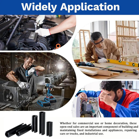 SAE Roll Pin Assortment Set, 248 Piece Set in use for auto repair, DIY machinery, and home applications, visible pins included