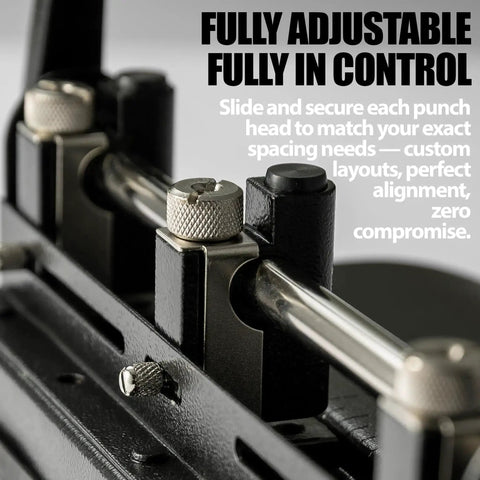Adjustable 2 Or 3 Hole Punch For Home Office Use 32 Sheet Capacity Dual Hole Settings Built In Paper Guide Ergonomic Handles
