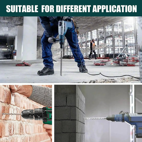 1 Inch By 59 Inch SDS Plus Rotary Hammer Drill Bit For Concrete And Masonry Long Reach Carbide Tip Drill Bit in use on various surfaces