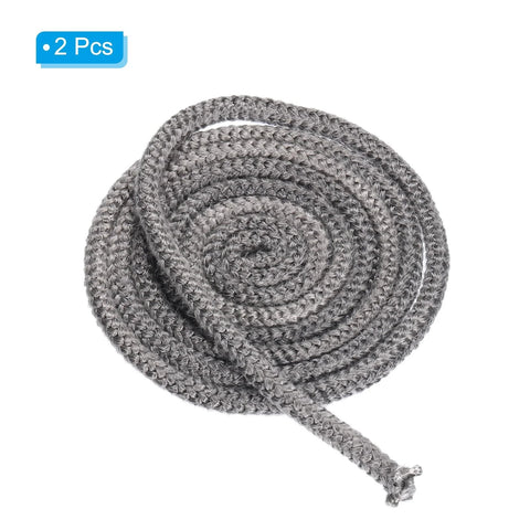 Graphite fiberglass round stove gasket rope, 3/8 x 86 in, 2 pcs