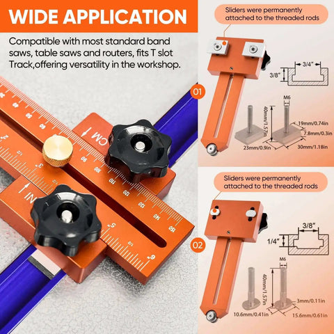 Go-To Thin Rip Jig For Table Saw And Router, Repetitive Narrow Strip Cutting Guide, CNC Aluminum, T Slot, Anti Chatter Tool