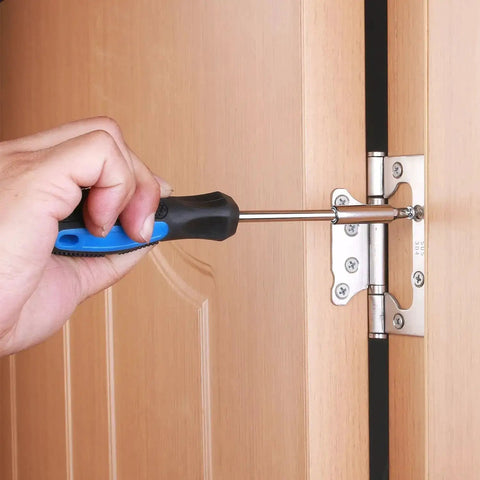 Using a screwdriver from 40 Piece All Purpose Tool Kit For Home Garage Office And Dorm Use Durable DIY Ready Handyman Set