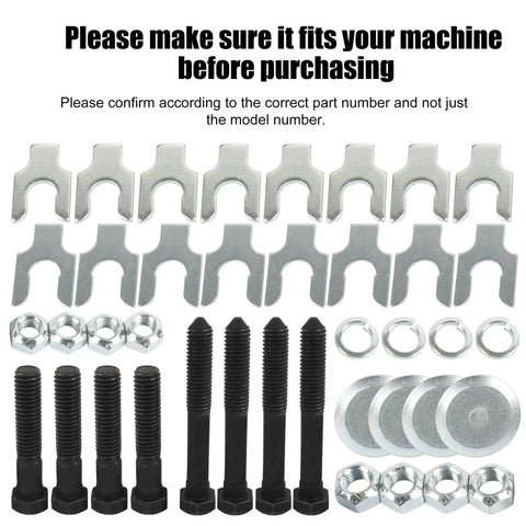 Upper And Lower Control Arm Bolt Kit With Nuts For Classic GM A Body Cars Including Camaro Chevelle Nova Firebird GTO Lemans Tempest Skylark El Camino 1964 Through 1974 Perfect Fit For Restorations And Performance Upgrades, displaying bolts, nuts, washers, and shims.