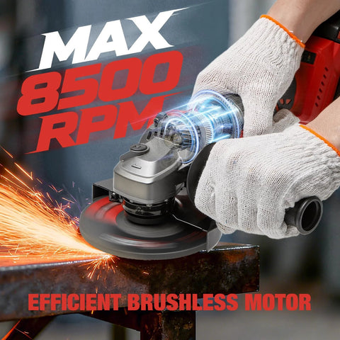 Cordless Angle Grinder For Milwaukee M18 18V Battery, Brushless 4 1/2 Inch Grinder With Variable Speed in action