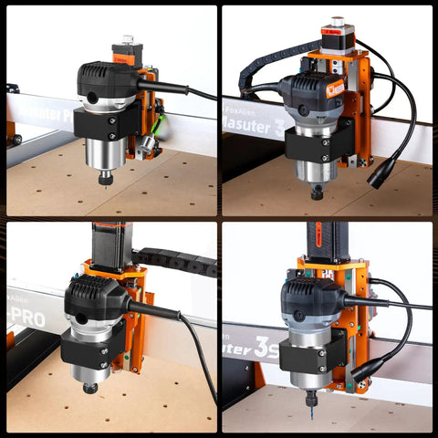 65mm Aluminum CNC Spindle Holder Z Clamp Fits Mauter Pro Masuter 3 3S XE-PRO Vasto CL-4x4 Router Machines in operation