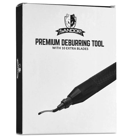 Pro Grade Deburring Tool With Blade Rotary Shaft And Ten High Speed Steel Burr Blades Plus Zipper Storage Case