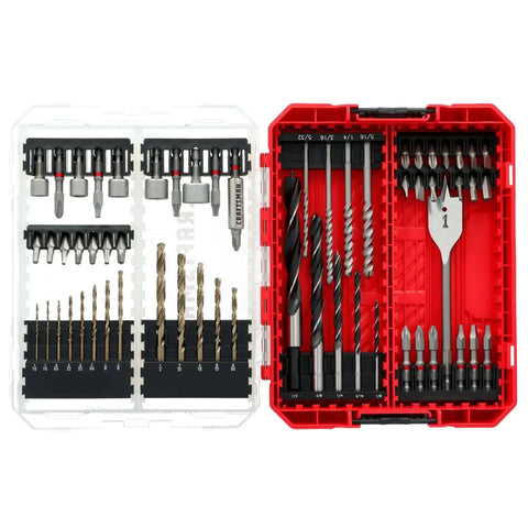60 Piece Drill Bit Set For Impact Driver And Screwdriver By Craftsman, Pro Grade Nut Driver And Bit Set, CMAF1260 in case
