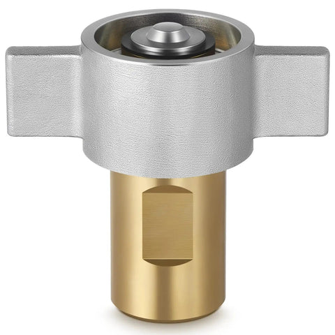 Front view of 1 Pack 1 Inch NPT Wet Line Wing Nut Hydraulic Quick Disconnect Female Coupler Heavy Duty Brass for Live Dump Trailer Hydraulic Systems.