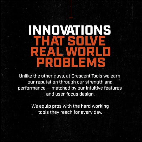 Crescent Tools mission statement about solving real world problems through innovation and user-focused design.