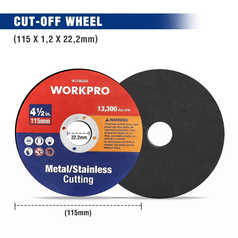 20 Pack Cut Off Wheels For Metal And Stainless Steel, 4-1/2 X 7/8 Inch Thin Cutting Discs For Angle Grinders, front view