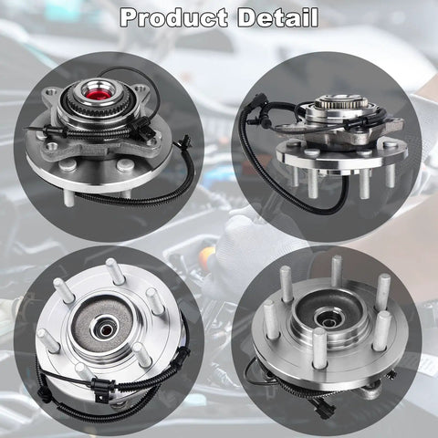 Front Wheel Hub Bearing Assembly Pair For 2015 2016 2017 F150 4WD 6 Lug Direct Replacement OE Spec Quality Front Wheel Bearings Hubs Set 2 Pack Premium Durable Fitment Verified