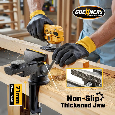 Portable Table Vise 3.2 Inch Jaw With 360 Degree Swivel Clamp On Base And Large Anvil for woodworking and metalworking