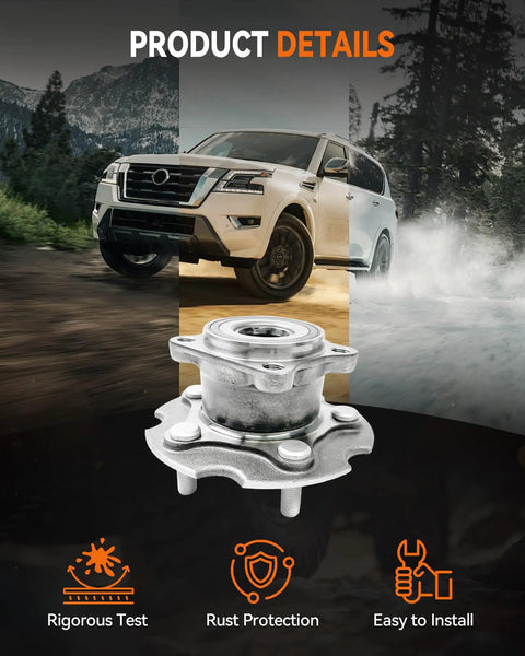 2 Pack Rear Wheel Bearing Hub Assembly 512374 for Toyota RAV4 2006-2018 and Lexus NX300h 2015-2021 displayed with SUV background