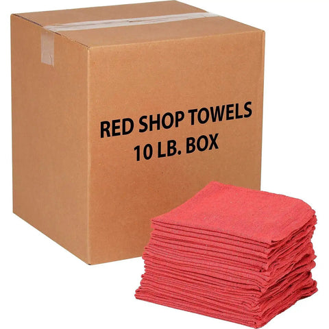 Heavy Duty 100 Percent Cotton Shop Towels Red 14 By 14 Inches 90 Towels Per Box Machine Washable Pre Laundered For Auto Shop And Industrial Use