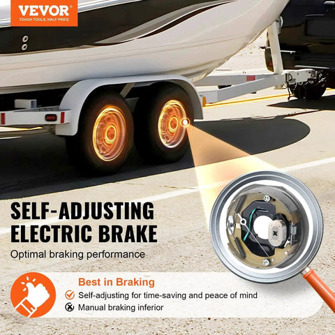 VEVOR electric trailer brake assembly, 10x2-1/4 in, four-hole mounting, 2 right and 2 left, brake internals shown