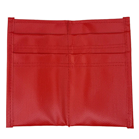 4 Pocket Firefighter Tool Pouch For Police Belts And EMS Glove Pouch, red rubberized nylon, four visible pockets