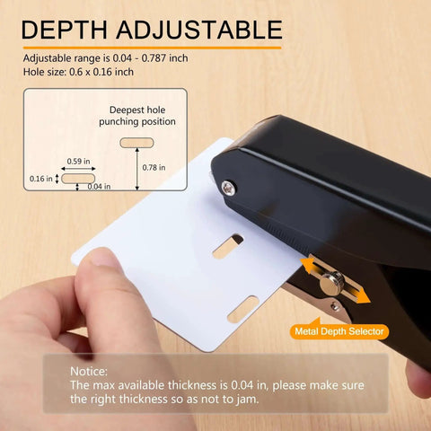 Badge Hole Punch Slot Puncher For ID Cards And PVC Paper Slots Tough As Nails Metal Build For Pro Use Heavy Duty Punch Depth Adjustable