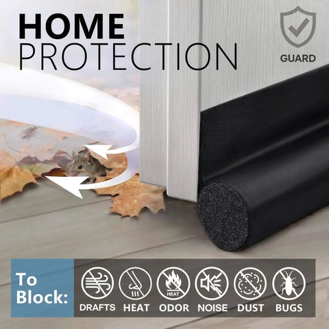 36 Inch Under Door Draft Stopper Blocker Door Sweep Keeps Cold Air Out, Cuts Noise, Light, Odor, Easy Install With Weather Stripping