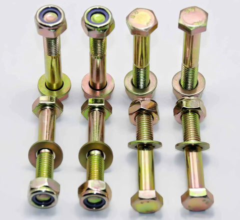 M10 x 60mm Hex Head Bolts With Nylon Lock Nuts And Flat Washers Color Galvanized Alloy Steel Grade 8.8 Partial Thread 8 Piece Assortment Kit For Auto, Machinery And DIY Projects.