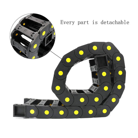 Detachable R55 Nylon Drag Chain Cable Carrier 0.98 x 3.03 in, flexible wire chain for industrial cable management