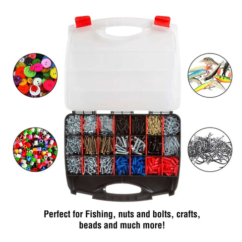 23 Compartment Small Parts Organizer Box With Removable Dividers And Secure Latches For Nuts Bolts Screws Beads Jewelry Tackle