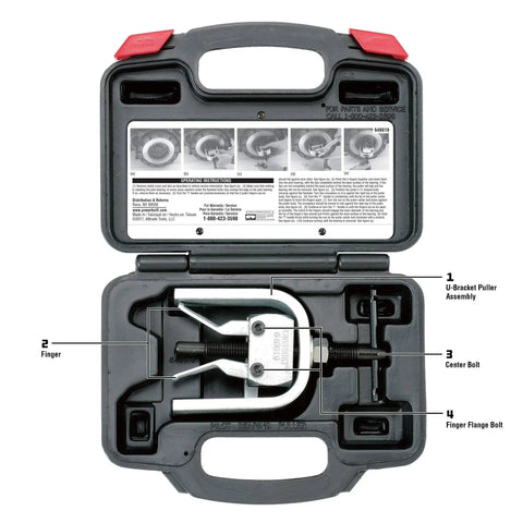 Pilot Bearing And Bushing Puller For Flywheels And Clutch Replacement With Deep Reach Fingers shown in storage case