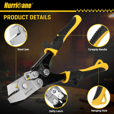 Pro Grade Sheet Metal V Notcher For HVAC Ductwork And Roofing From Hurricane, heavy-duty design with safety lock and hanging hole.