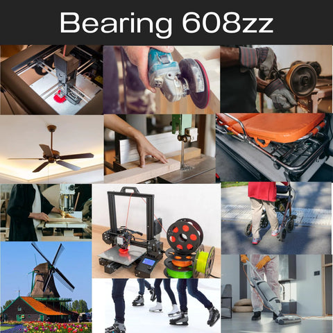 Harmiey 608zz bearings, 8x22x7 mm, double shielded deep groove ball bearings for 3D printing and DIY projects