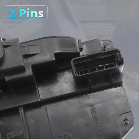 Close-up of Nissan Titan 2005-2014 front right door lock actuator connector with 2 pins