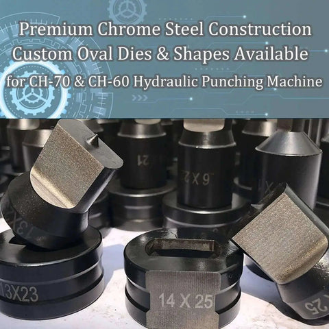 Square Hole Punch Die Set For CH-70 Hydraulic Punching in industrial-grade alloy steel with custom size 10x10mm dies
