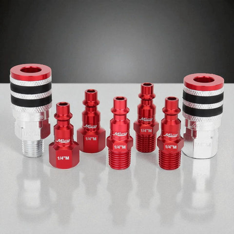 Colorfit M Style Coupler And Plug Kit With Rubber Bumpers 7 Piece Heavy Duty Set For Quarter Inch NPT Quick Connect Hose Fittings