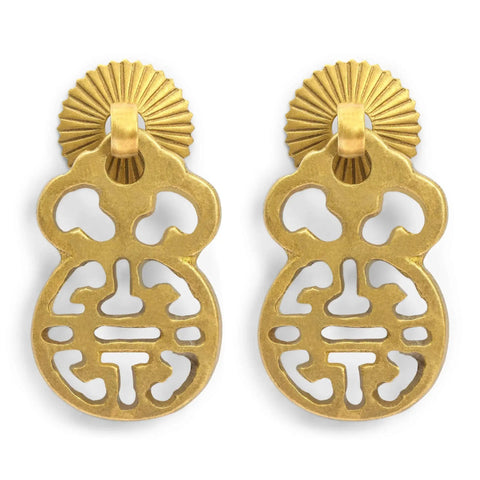 Wealth And Longevity Brass Cabinet And Furniture Pulls Set Of 2 In 2 Inches Wide 1.5W X 2.2H X 0.5D Premium Solid Brass Hardware