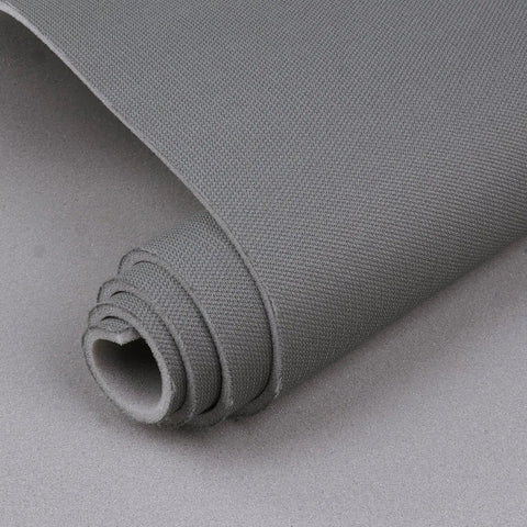 Dark Gray 60 Inch By 76 Inch Mesh Headliner Fabric With Foam Backing For Auto, showing rolled fabric with soft foam backing.