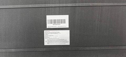 Backside of Rugged Door Mortise Lock Jig Kit packaging showing barcode and labels for easy lock installation on wooden doors.